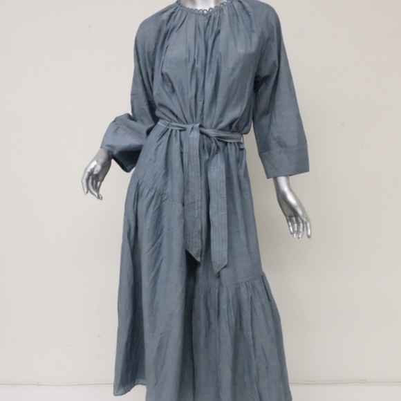 Apiece Apart Dresses & Skirts - Apiece Apart Dress Stella Shirred Chambray Cotton